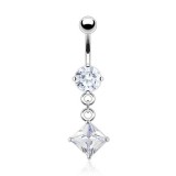 Piercing nombril cristal 23 - Losange pendant