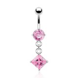 Piercing nombril cristal 23 - Losange pendant
