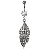 Piercing nombril noir 19 - Feuille