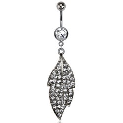 Piercing nombril noir 19 - Feuille