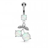 Piercing nombril cerise opalite (D01)
