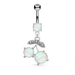 Piercing nombril cerise opalite (D01)