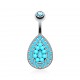 Piercing nombril perles turquoises (D07)