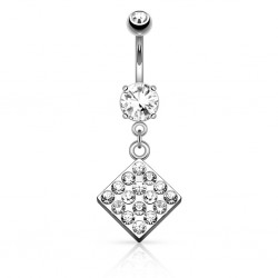 Piercing nombril losange strass (D19)