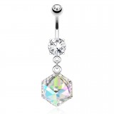 Piercing nombril carré aurora (D23)
