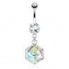 Piercing nombril carré aurora (D23)