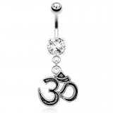 Piercing nombril Ohm noir (D105)