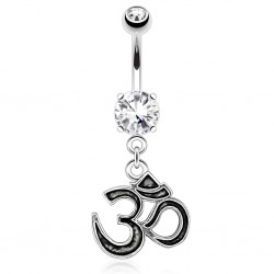 Piercing nombril Ohm noir (D105)