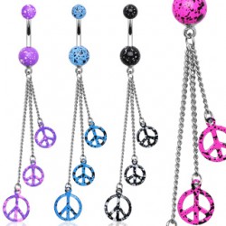 Piercing nombril peace and love chainettes (D114)