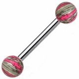 Piercing langue 12 - Grise et rose