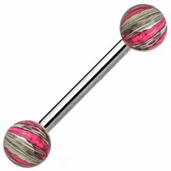 Piercing langue 12 - Grise et rose