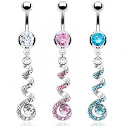 Piercing nombril pendant vrille (D125)