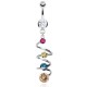 Piercing nombril vrillé multicolore (D126)