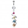 Piercing nombril vrillé multicolore (D126)