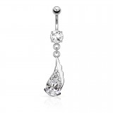Piercing nombril goutte avec aile (D134)
