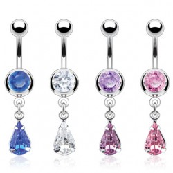 Piercing nombril goutte coloré (D93)