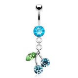 Piercing nombril petite cerise colorée (D98)