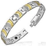 Bracelet en acier 10 - Demi-cercles jaunes