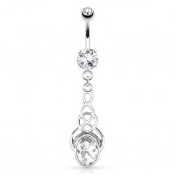 Piercing nombril rond pendant et vrilles (D46)