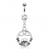 Piercing nombril claddagh (D71)