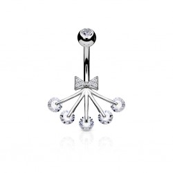 Piercing nombril noeud papillon cinq cercles (D83)