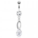Piercing nombril goutte pendante (D163)