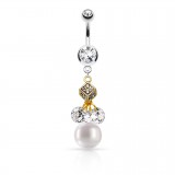 Piercing nombril perle et dé (D164)