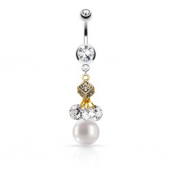 Piercing nombril perle et dé (D164)