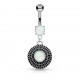 Piercing nombril cercle pendant opalite aurora (D185)