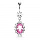 Piercing nombril cristal rose (D186)