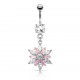 Piercing nombril rose et transparent (D201)