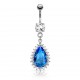 Piercing nombril cristal bleu-clair (D202)