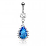Piercing nombril cristal bleu-clair (D202)