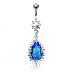 Piercing nombril cristal bleu-clair (D202)