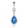 Piercing nombril cristal bleu-clair (D202)