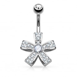 Piercing nombril cinq branches multistrass (D204)