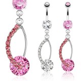 Piercing nombril zircone rond (D217)