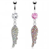 Piercing nombril ange 20 - Ailes multistrass