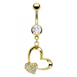 Piercing nombril plaqué-or 09 - Coeur