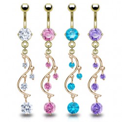 Piercing nombril plaqué-or 19 - Chandelier