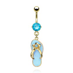 Piercing nombril plaqué-or 21 - Tong