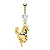 Piercing nombril plaqué-or 24 - Cheval