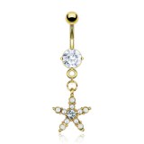 Piercing nombril plaqué-or 44 - étoile