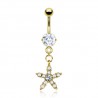 Piercing nombril plaqué-or 44 - étoile