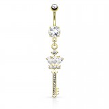 Piercing nombril plaqué-or 35 - Clé