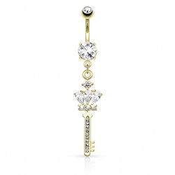 Piercing nombril plaqué-or 35 - Clé