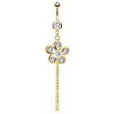 Piercing nombril plaqué-or 49 - Fleur cascade
