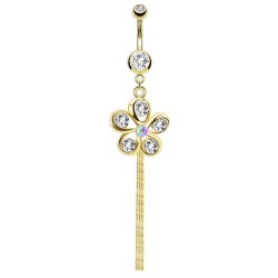 Piercing nombril plaqué-or 49 - Fleur cascade