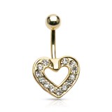 Piercing nombril plaqué-or 63 - Coeur