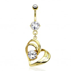 Piercing nombril plaqué-or 64 - Coeur